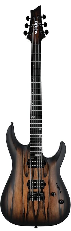 open zoom image for Schecter C-1 Pale Moon Ebony Electric Guitar, Natural Satin Black Burst, Full Straight Front