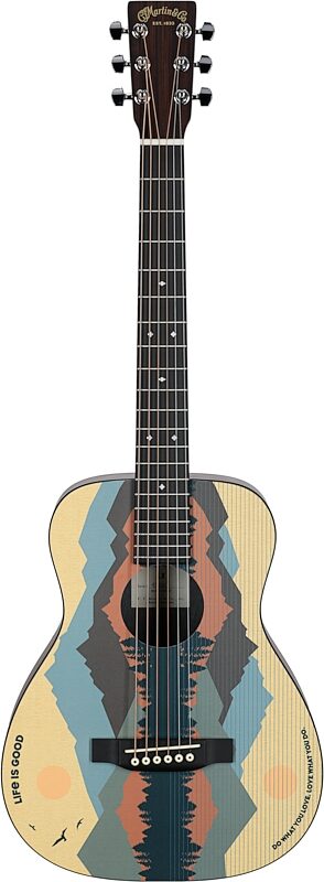 open zoom image for Martin x Life is Good LX1 Travel Acoustic Guitar, New, Full Straight Front