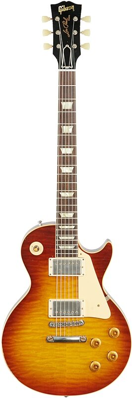 open zoom image for Gibson Custom 1959 Les Paul Standard Murphy Lab Light Aged Electric Guitar (with Case), Royal Tea, Full Straight Front