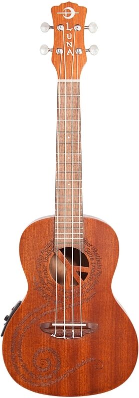 open zoom image for Luna Peace Acoustic-Electric Concert Ukulele (with Gig Bag), New, Full Straight Front