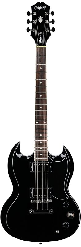open zoom image for Epiphone SG Tribute Electric Guitar, Ebony, Full Straight Front