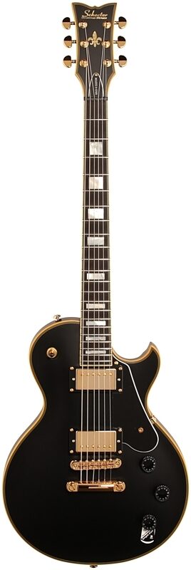 open zoom image for Schecter Solo II Custom Electric Guitar, Aged Black Satin, Gold Hardware, Full Straight Front