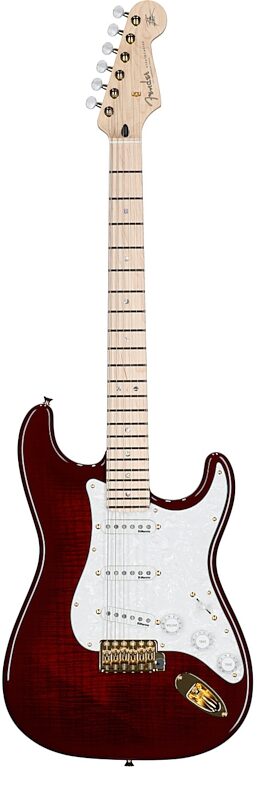 open zoom image for Fender Richie Kotzen Stratocaster Electric Guitar, Maple Fingerboard (with Gig Bag), Transparent Red Burst, Open Box (Very Good), Full Straight Front