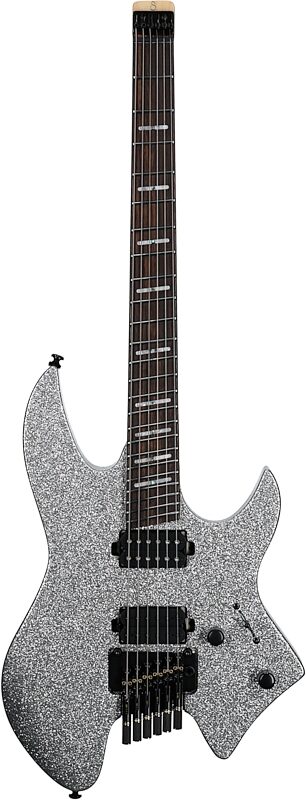 open zoom image for Sire Larry Carlton X6 Headless Electric Guitar (with Gig Bag), Silver Sparkle, Full Straight Front