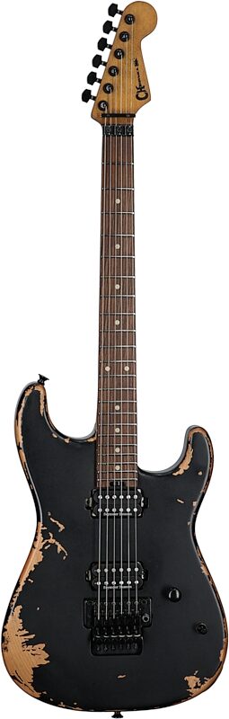 open zoom image for Charvel Pro-Mod Relic San Dimas ST1 HH Electric Guitar (with Gig Bag), Weathered Black, Full Straight Front