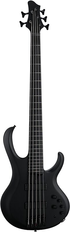 open zoom image for Ibanez Iron Label BTB625EX Bass Guitar, Flat Black, Full Straight Front