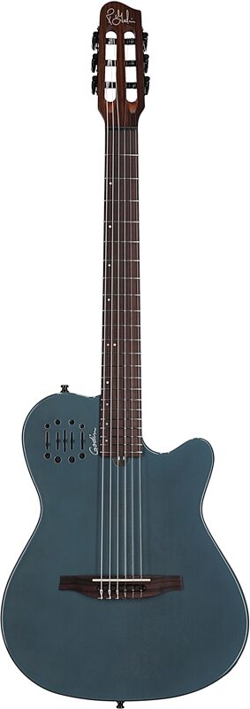 open zoom image for Godin Multiac Mundial Classical Acoustic-Electric Guitar (with Gig Bag), Arctic Blue, Full Straight Front
