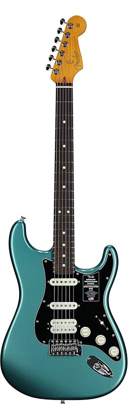 open zoom image for Fender American Professional Classic Stratocaster HSS Electric Guitar, Rosewood Fingerboard (with Gig Bag), Sherwood Green, Full Straight Front
