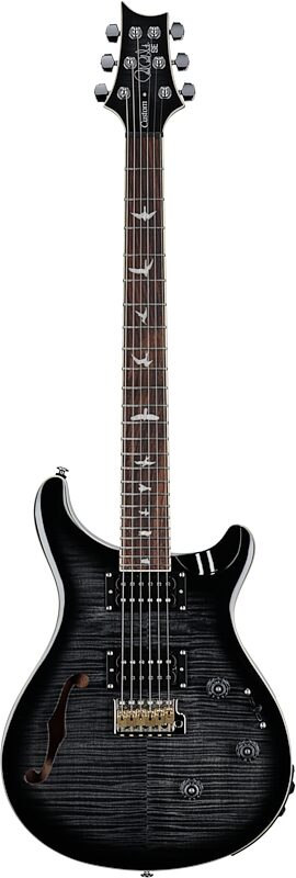 open zoom image for PRS Paul Reed Smith SE Custom 24 Semi-Hollow Piezo Electric Guitar (with Gig Bag), Charcoal Burst, Full Straight Front
