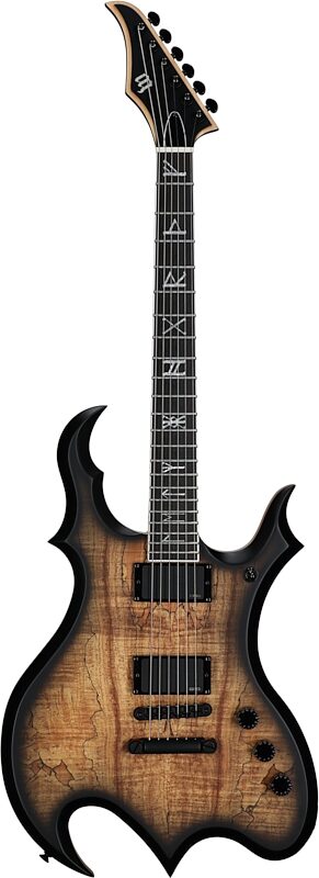 open zoom image for Wylde Audio Wrathmaker Spalted Maple Electric Guitar, with Ebony Fingerboard, New, Full Straight Front