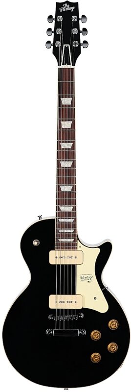 open zoom image for Heritage Standard H-150 P90 Electric Guitar (with Case), Ebony, Full Straight Front