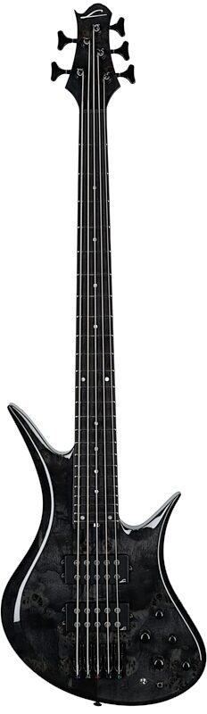open zoom image for Legator HB5SS Helio 5 Super Shred Bass Guitar, Black, Full Straight Front