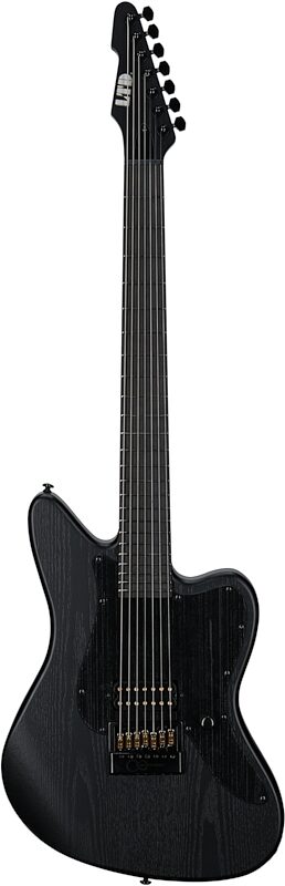 open zoom image for ESP LTD Alex Wade AW-XJ7 Baritone EverTune Electric Guitar (with Case), Black Satin, Full Straight Front