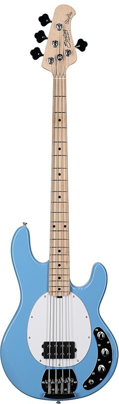 open zoom image for Sterling by Music Man StingRay Electric Bass, Chopper Blue, Hard Maple Fretboard, Full Straight Front