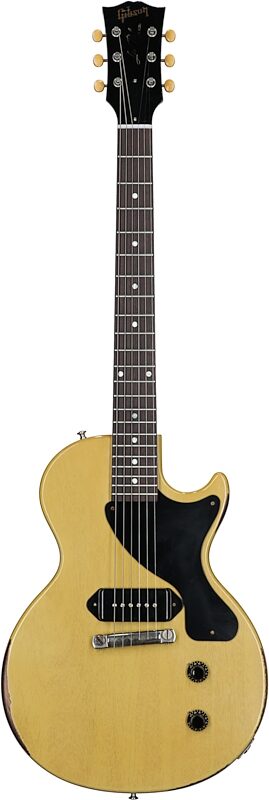 open zoom image for Gibson Custom 1957 Les Paul Junior Murphy Lab Heavy Aged Electric Guitar (with Case), TV Yellow, Full Straight Front