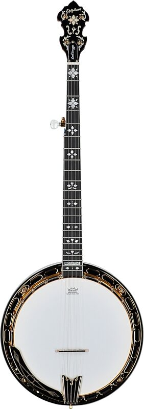 open zoom image for Epiphone Earl Scruggs Golden Deluxe Banjo (with Case), Vintage Sunburst, Full Straight Front