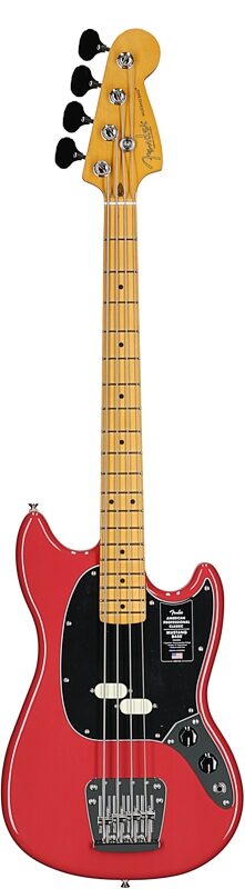 open zoom image for Fender American Professional Classic Mustang Electric Bass, Maple Fingerboard (with Gig Bag), Dakota Red, Full Straight Front