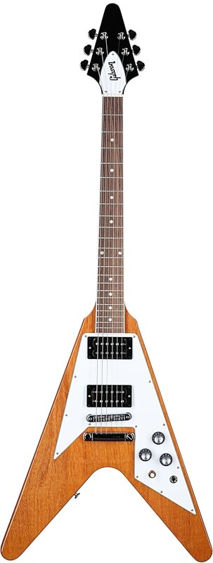 open zoom image for Gibson '70s Flying V Electric Guitar (with Case), Antique Natural, Full Straight Front