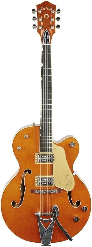 open zoom image for Gretsch G6120T-BSSMK Brian Setzer Signature 59 Bigsby Electric Guitar (with Case), Smoke Orange, Full Straight Front