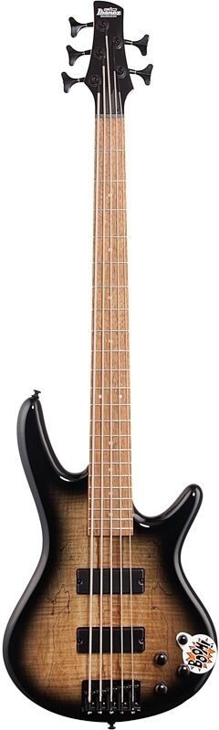 open zoom image for Ibanez GSR205SM Electric Bass, 5-String, Natural Gray Burst, Full Straight Front