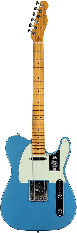open zoom image for Fender American Professional Classic Telecaster Electric Guitar, Maple Fingerboard (with Gig Bag), Lake Placid Blue, Full Straight Front