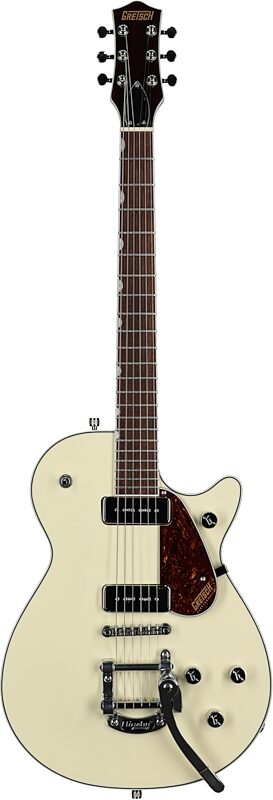 open zoom image for Gretsch G5210T-P90 Electromatic Jet Two 90 Single-Cut Electric Guitar, Vintage White, Full Straight Front