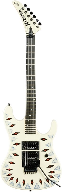 open zoom image for Kramer NightSwan Electric Guitar, Vintage White Aztec Marble, Custom Graphics, Full Straight Front