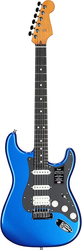 open zoom image for Fender American Ultra II Stratocaster HSS Electric Guitar, Ebony Fingerboard (with Case), Noble Blue, Full Straight Front