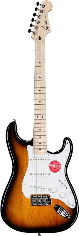 open zoom image for Squier Sonic Stratocaster Electric Guitar, Two Color Sunburst, Full Straight Front