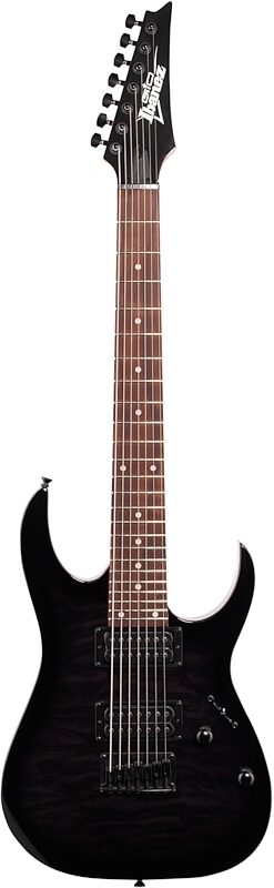 open zoom image for Ibanez GRG7221QA Gio Electric Guitar, Transparent Black Sunburst, Full Straight Front