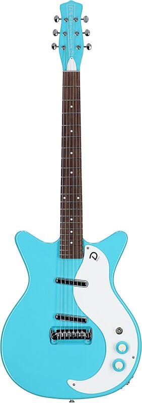 open zoom image for Danelectro '59 MOD NOS Electric Guitar, Baby Come Back Blue, Full Straight Front
