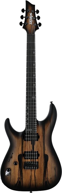 open zoom image for Schecter C-1 Pale Moon Ebony Electric Guitar, Left-Handed, Natural Satin Black Burst, Full Straight Front