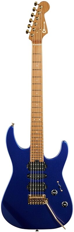 open zoom image for Charvel Pro-Mod DK24 HSH 2PT CM Electric Guitar, Mystic Blue, Full Straight Front
