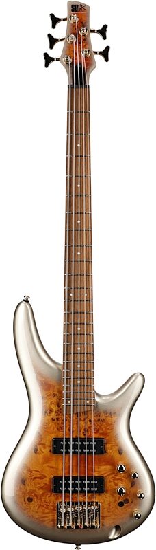 open zoom image for Ibanez SR405EPBDX Electric Bass Guitar, 5-String, Gold Metallic Burst, Full Straight Front