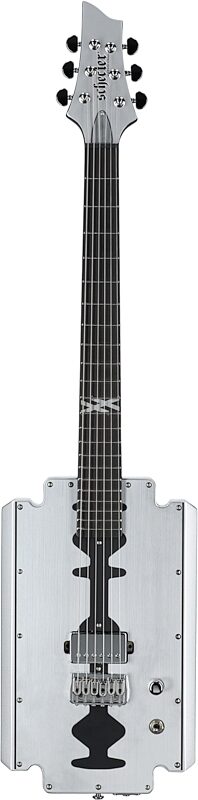 open zoom image for Schecter Machine Gun Kelly Razor Blade Electric Guitar, Metallic Silver, Full Straight Front