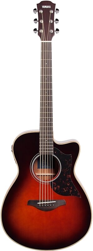 open zoom image for Yamaha AC1M Acoustic-Electric Guitar, Tobacco Brown Sunburst, Full Straight Front