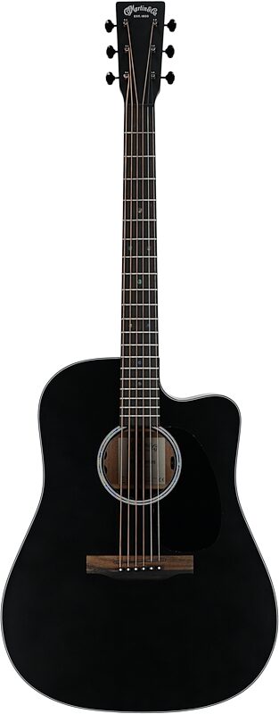 open zoom image for Martin DC-10E Modern Black Acoustic-Electric Guitar (with Soft Case), Black, Full Straight Front