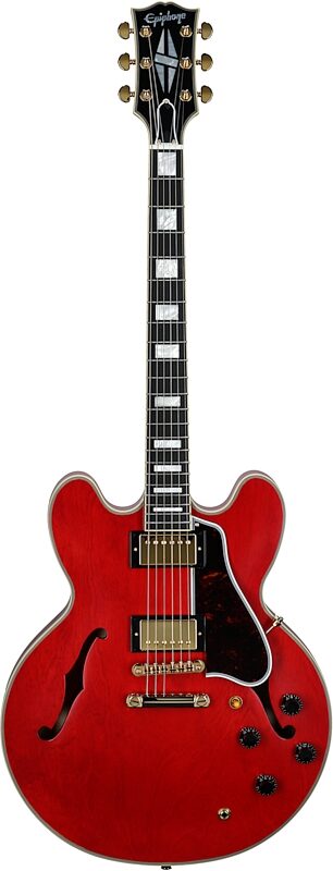 open zoom image for Epiphone 1959 ES-355 Semi-Hollow Electric Guitar (with Case), Cherry Red, Full Straight Front