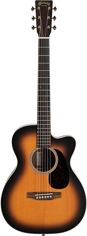 open zoom image for Martin 000C Jr E Walnut Acoustic-Electric Guitar (with Gig Bag), Vintage Burst, Full Straight Front