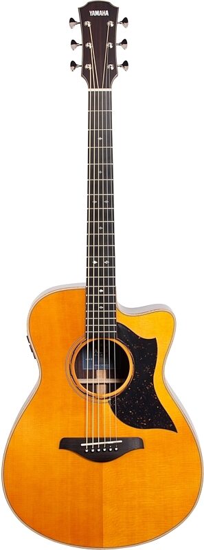 open zoom image for Yamaha AC5R Concert Acoustic-Electric Guitar (with Case), Vintage Natural, Full Straight Front