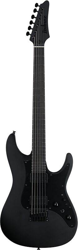 open zoom image for Ibanez AZ41B1 Iron Label Electric Guitar (with Gig Bag), Black Flat, Full Straight Front