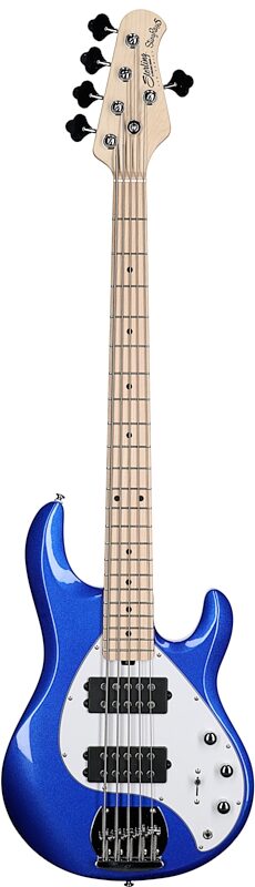 open zoom image for Sterling by Music Man Ray5HH Electric Bass, 5-String, Cobra Blue, Hard Maple Fretboard, Full Straight Front