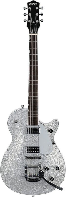 open zoom image for Gretsch G5230T Electromatic Sparkle Jet FT Electric Guitar, Silver, Full Straight Front