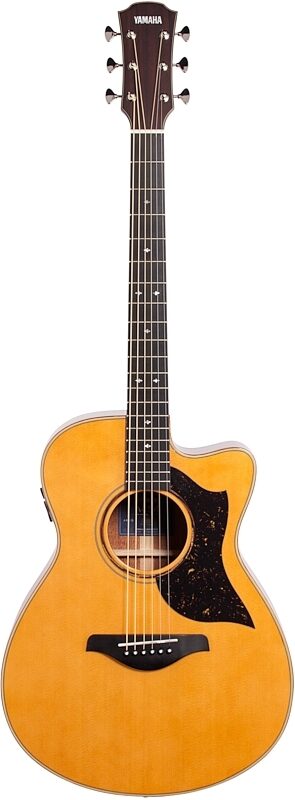 open zoom image for Yamaha AC5M Concert Acoustic-Electric Guitar (with Case), Vintage Natural, Full Straight Front