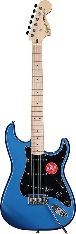 open zoom image for Squier Affinity Stratocaster Electric Guitar, with Maple Fingerboard, Lake Placid Blue, Full Straight Front