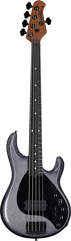 open zoom image for Ernie Ball Music Man DarkRay 5 Electric Bass Guitar (with Softshell Case), Starry Night, Ebony Fretboard, Full Straight Front