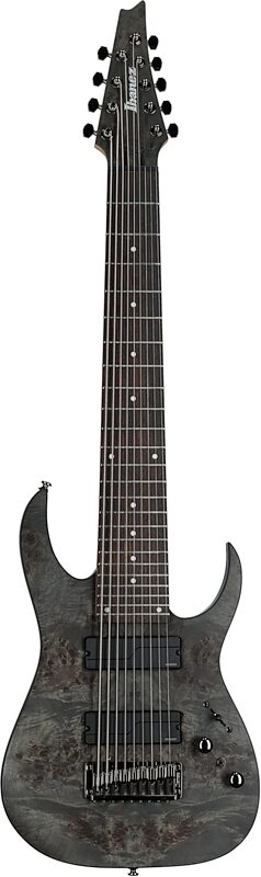 open zoom image for Ibanez RG9PB Electric Guitar, 9-String, Transparent Gray Flat, Full Straight Front