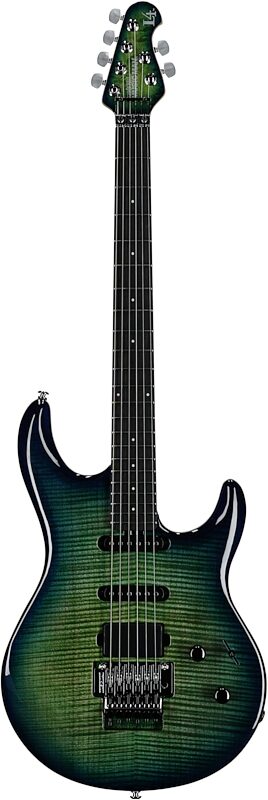 open zoom image for Ernie Ball Music Man BFR Luke 4 HSS Electric Guitar (with Mono case), Green Tide, Ebony Fretboard, Full Straight Front