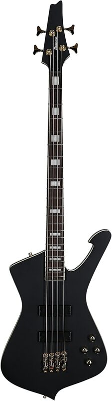open zoom image for Ibanez ICB620 Iceman Electric Bass (with Gig Bag), Black Flat, Full Straight Front