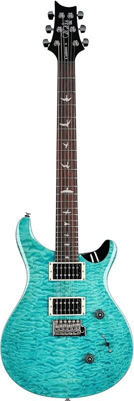 open zoom image for PRS Paul Reed Smith SE Custom 24 Quilt Top Electric Guitar (with Gig Bag), Exclusive Sapphire, Full Straight Front